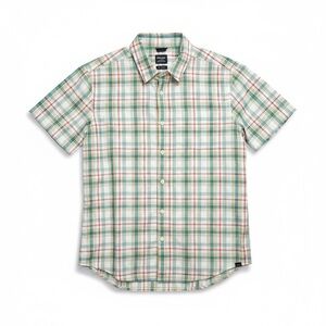 NWT Prana Benton Shirt Short Sleeve Plaid Organic Cotton Spring Summer Classic